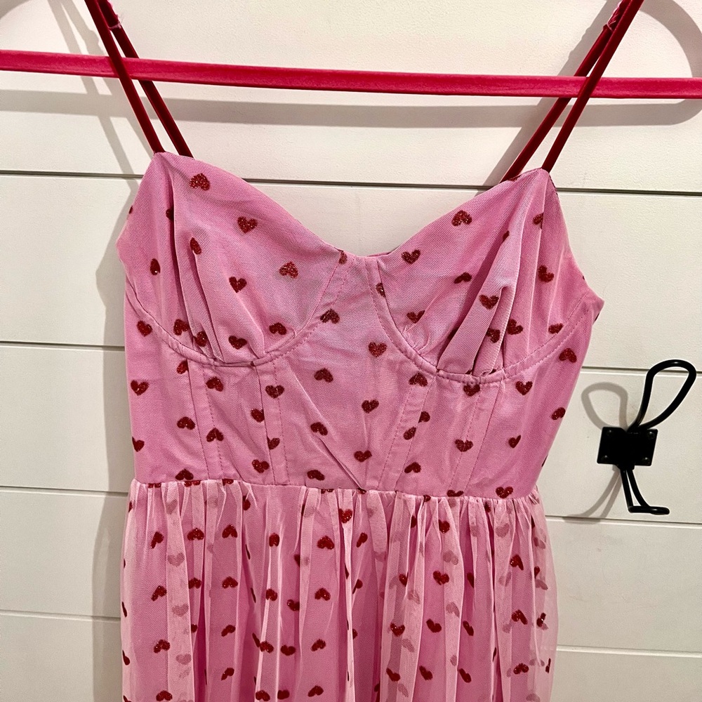 BETSEY JOHNSON• Viral GlitterHeart Bustier Dress